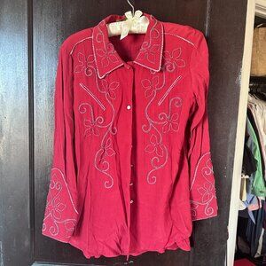 Double D Ranchwear Embroidered Western Button-Down - XS